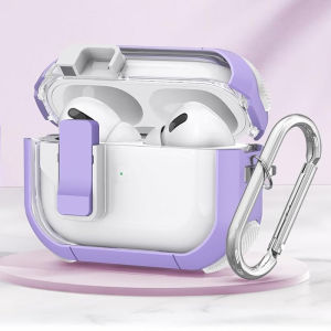 Transparent Protective Case for Apple AirPodsPro2 Earphones Auto Pop Lid AirPods4 Shell Lock Switch Anti-Fall Loss Prevention Soft Shell 2nd Gen 2023 Model