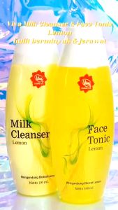 Viva milk cleanser dan face tonic 100ml Green Tea + kapas kecantikan Selection