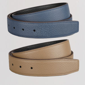 Genuine Leather Belt Replacement Double-sided Non- buckle Mens 3.4cm Top Layer Cowhide Waist Belt for Youth Middle-aged Old Age