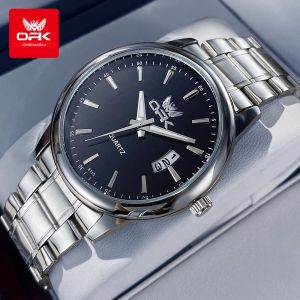OPK 6010 Mens นาฬิกาแบรนด์เดิมนาฬิกาข้อมือควอตซ์กันน้ํา Reloj อัตโนมัติวันที่นาฬิกาสําหรับ Man กล่อง