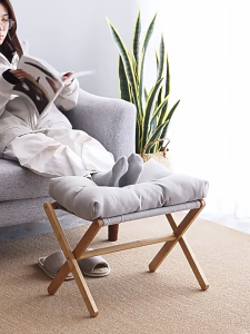 เก้าอี้พักเท้า เก้าอี้เปลี่ยนรองเท้า พร้อมเบาะนุ่ม - อุจจาระเท้าพับได้ที่เหลือด้วยเบาะนุ่มสำหรับสำนักงานห้องนอนห้องนั่งเล่น - Nana&Hani