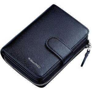 WILLIAMPOLO | Men Short Leather Wallet Large Capacity Card Holder