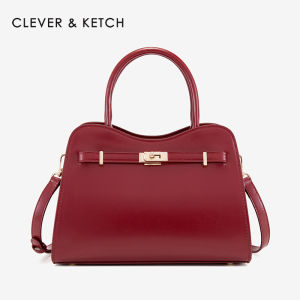 กระเป๋าสะพายไหล่ทรงสี่เหลี่ยมสีแดงสำหรับผู้หญิง Clever&Ketch กระเป๋าสะพายไหล่แบบมีซิปปิดสำหรับใส่ของประจำวัน กระเป๋าสะพายไหล่แบบสะพายข้างสำหรับใส่ไปงานแต่งงาน