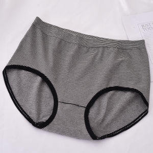 High Waist Seamless Modal Womens Underwear Triangle Panties Butt Covering Ultra Elastic Body Shaping Stripe Design Briefs