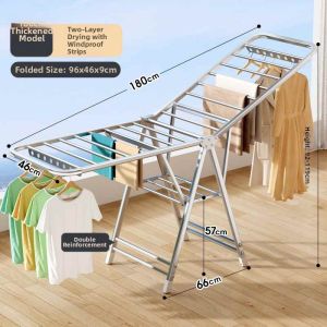 JXinJie | Stainless Steel Foldable Indoor Clothes Drying Rack