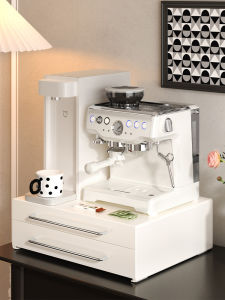 Creamy Style Multi-Layer Drawer Cup Storage Rack Tabletop Coffee Machine Utensils Organizer Tea Water Bar Counter Storage Shelf