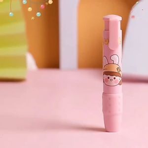 Cartoon Cute Eraser Retractable Pressable Eraser kid Pen Type Eraser Creative Pencil Press No Trace Debris-Free