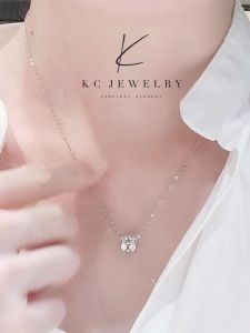 KC Jewelry S925 Silver - White Gold Plated Diamond Tiny Waist Pendant