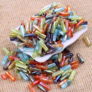 2x6mm Vintage Picasso Spiral Glass Tube Bead Twisted Tube Seed Bead DIY Glass Bead Accessory