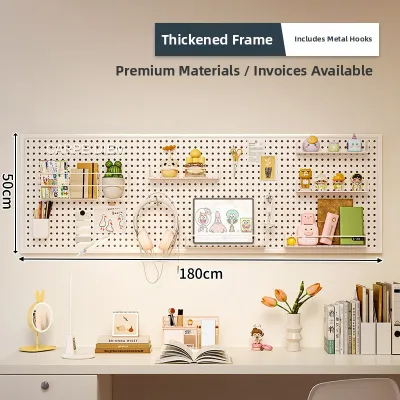 Wall Mounted Iron Art Hole Board Shelf Multi Functional Storage Display Rack for Desk Student Dormitory Simple Modern Style