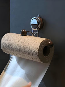 Kitchen Tissue Holder Paper Roll Rack Magnetic Disk Hanging without Drilling Backward Hanging Cloth Holder Viaback JZJ24111