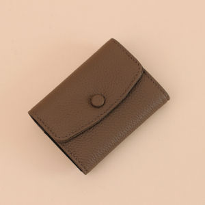 Mistick Original ดีไซน์ Retro Color Block เสื้อท่อนบน Layer Cowhide Mini Card Holder Multi Slot Accordion Wallet ใหม่