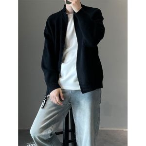 SUODUN | Áo Cardigan Nam Knit Phong Cách Thường Ngày Có Đôi Đường Kéo