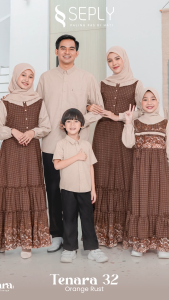 SARIMBIT SEPLY TENARA ORANGE RUST TERBARU 2026 GAMIS & KOKO KELUARGA LEBARAN KEKINIAN TERMURAHH