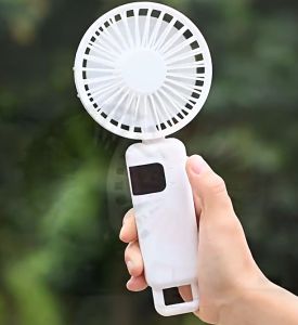 Handheld Fan with Buckle Design & Folding Base - 100-Speed Wind Detachable Blades Portable Cooling Solution