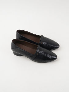 Soft Bottom Real Leather Womens Shoes French Vintage Embossed Leather Cat Footwear Low Heel Spring Season Mid-Calf Large Size 41