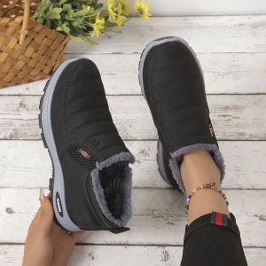 Womens Shoes Womens Sports Shoes Fleece and Thickened Boots Lightweight Soft-Soled Womens Snow Boots