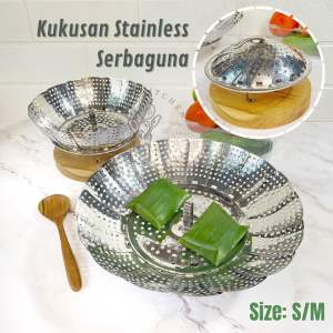 Kukusan Stainless Serbaguna/ Kukusan Panci Multifungsi/ Alat Kukus Steamer Flexible