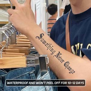 Long-lasting waterproof tattoo stickers simulated non-reflective temporary tattoo English word pattern arm fake tattoo