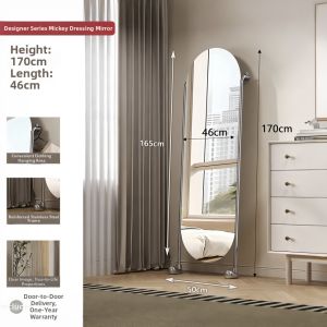 Home Simple Modern Stainless Steel Wall Lean Full Length Mirror