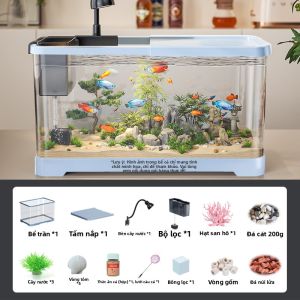 KUOTING | Bể Cá Bàn Trang Trí Có Bộ Lọc Cung Cấp Oxy