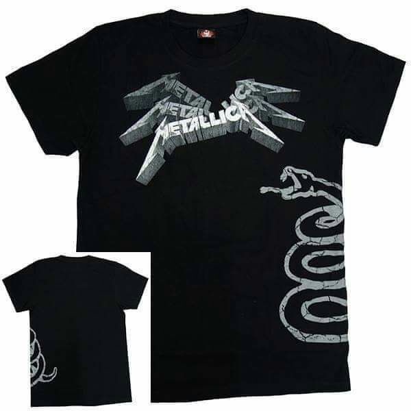 Rock Band Shirt Metallica Black Album Snake Rock yeah Hot rock Brand