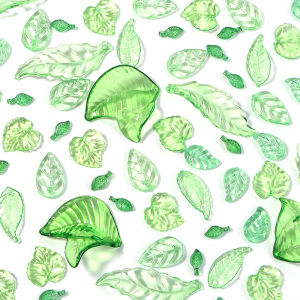 20-200 ชิ้น/ล็อตอะคริลิคสีเขียวใบลูกปัดผสมใบ Spacer Charms ลูกปัดหลวมลูกปัดสําหรับเครื่องประดับ DIY ทําพวงกุญแจอุปกรณ์เสริม