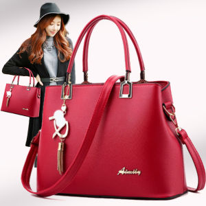 Fashionable Ladies Shoulder Bag Crossbody Handbag Korean Style Versatile Bag for Middle-Aged Women Casual Large Size PU Leather