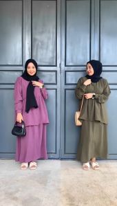 MUMU - Setelan Rok Crinkle Kekinian Viral TERLARIS Modis Lubna Set by mumu fashion solo