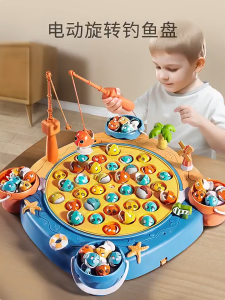 【COD】Fishing Toys for Kids Electric Toys with Music Swivel Fishing Plate Toy Suit Parent Child Interaction Toys