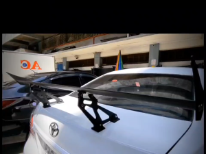 CPO (110cm ) JG-125-3 Aluminum Single Deck Racing Rear Trunk Spoiler Black #4598