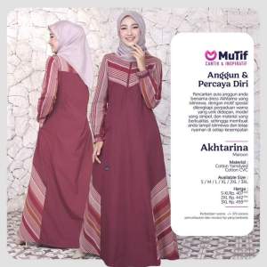 GAMIS MUTIF AKHTARINA BURGUNDY