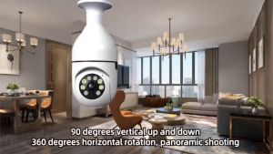 💥Free Memory Card💥V380 Pro Bulb Lens CCTV Camera To Cellphone Camera 1080P 360° Panoramic Two-Way Audio Full Color Night Vision Camera No Wifi Needed