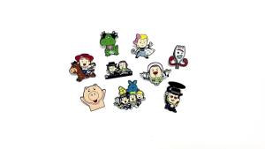 Bandai | Kawaii Cartoon Character Enamel Lapel Pin Cowboy Spaceman Dinosaur & Pig Pattern Decorative Brooch Badges Clothing Ornament