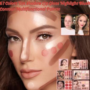 67 Colors Eyeshadow Palette Lip Gloss Highlight Blush Portable Makeup Palette