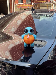 Best Selling Domineering Smoke Squirtle Car Decoration Trunk Tail Pendant Roof Decoration Creative Trending Doll