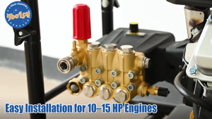 TOOLCY Pressure Washer Pump 3400 PSI Max 3.0 GPM 3/4 inch Shaft Horizontal Triplex Plunger Pump Replacement Direct Drive with Unloader 5 Nozzle Tips 3/8" QC to M22-14mm Adapter