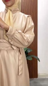 Lyodra Set Couple Pasutri Gamis Koko Simple Kekinian Obi Belt Silky Polos By Demore