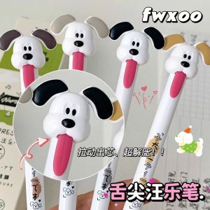 Creative Black Ink Neutral Pen Pull out Core CS Head Quick Dry Signature Pen Cat Dog Tongue Design High Aesthetic Value Exam Pen