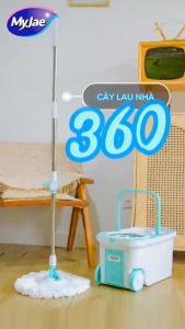 Bộ Lau Nhà MyJae Đài Loan Sợi Microfiber Xoay Siêu Tốc 360 Độ Thông Minh 129.5cm