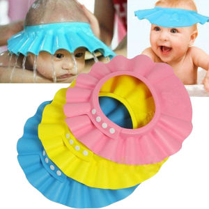 3 Colors Children Adjustable Safe Shampoo Shower Cap Bath Protection Soft EVA Caps Baby Hats Waterproof Wash Hair Shield