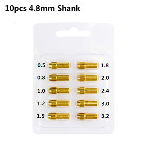 CMCP 10pcs Mini Drill Brass Collet Chuck for Dremel Rotary Tool 0.5-3.2mm Micro Collet Chuck 4.3/4.8mm Shank Chuck Adapter