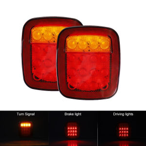 12V LED Truck Lamp Tail Lights for Jeep Wrangler TJ YJ CJ Universal Most Truck Trailer Boat Red/Yellow Light Functions