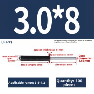 BAIRUITE | Aluminum Rivet Pull Core Round Head Rivet Open End