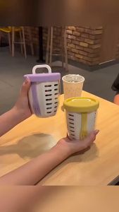 🍀ถูกที่สุด🍀Happyhouse แก้วพร้อมฝา แก้วอาหารเช้า แก้วน้ำแบบพกพา มีฝาปิด ถ้วยข้าวโอ๊ต แก้วปิดผนึก ถ้วยซีเรียล B-048