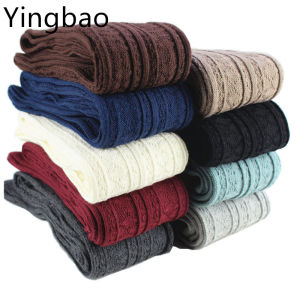 Yingbao ถุงเท้ายาวถึงต้นขาสำหรับผู้หญิงถุงเท้ายาวกว่ารองเท้าบูทสูงระดับเข่าถุงเท้าอุ่นขา