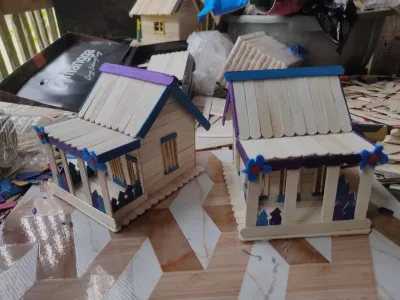 miniatur rumah betawi dari stik es krim prakarya kerajinan tangan tugas sekolah pajangan rumah
