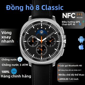 Đồng Hồ Thông Minh Watch 8 Ultra Classic 46mm GPS Compass NFC Màn Hình AMOLED Mặt Xoay Gọi Bluetooth Chống Nước 3ATM Theo Dõi Sức Khỏe Dành Cho Android Và iOS