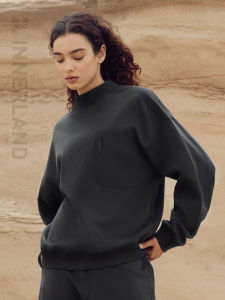 Loose Fashionable Hoodie Long Sleeve High Collar Casual