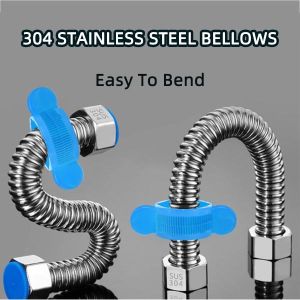 304 Stainless steel Wire Braided Pipe Hot And Cold Water Inlet Hose Flexible Hose Connector For Bathroom